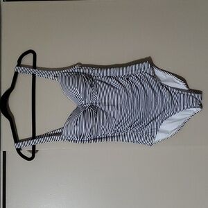 Niptuck Striped Blue and White One Piece Swimsuit Size 8